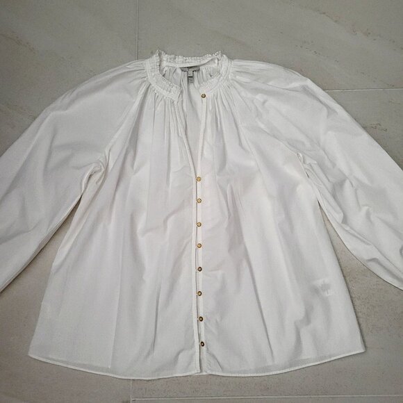 Joie 100% Cotton White Long Sleeve Button Down Shirt. Size M - Picture 2 of 9